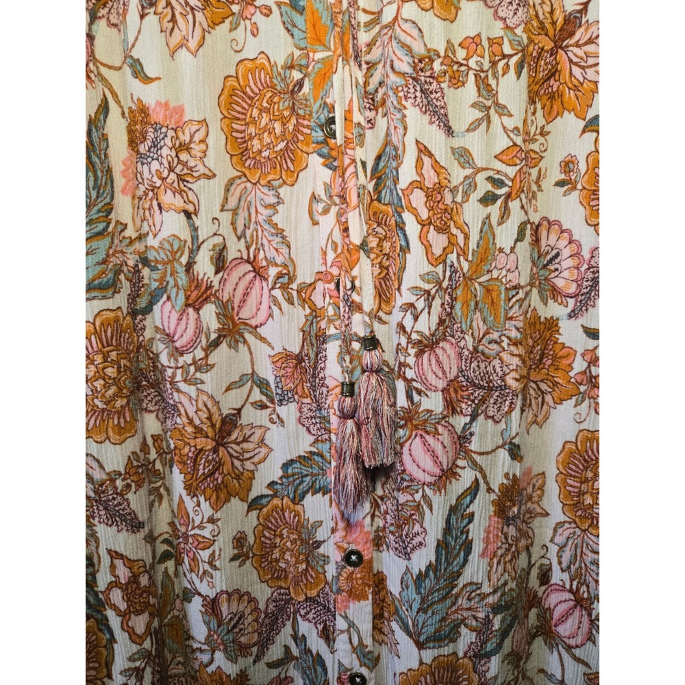 Knox Rose Floral Boho Maxi Dress Size Large Button Front - Picture 8 of 9